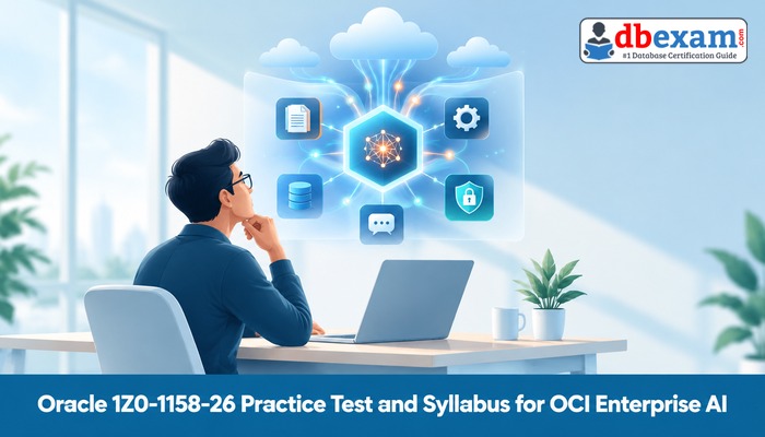 Oracle 1Z0-1158-26 practice test and syllabus cover for the OCI Enterprise AI Professional exam
