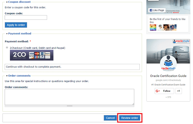 Help - OracleStudy Checkout Page 2