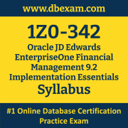 1Z0-342 Syllabus, 1Z0-342 Latest Dumps PDF, Oracle JD Edwards EnterpriseOne Financial Management Implementation Essentials Dumps, 1Z0-342 Free Download PDF Dumps, JD Edwards EnterpriseOne Financial Management Implementation Essentials Dumps