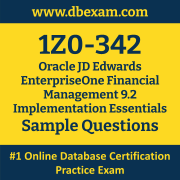 1Z0-342 PDF, 1Z0-342 Dumps PDF Free Download, 1Z0-342 Latest Dumps Free PDF, JD Edwards EnterpriseOne Financial Management Implementation Essentials PDF Dumps