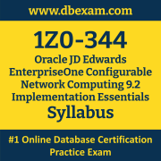 1Z0-344 Syllabus, 1Z0-344 Latest Dumps PDF, Oracle JD Edwards EnterpriseOne Configurable Network Computing Implementation Essentials Dumps, 1Z0-344 Free Download PDF Dumps, JD Edwards EnterpriseOne Configurable Network Computing Implementation Essentials Dumps