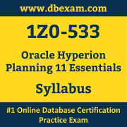1Z0-533 Syllabus, 1Z0-533 Latest Dumps PDF, Oracle Hyperion Planning Essentials Dumps, 1Z0-533 Free Download PDF Dumps, Hyperion Planning Essentials Dumps