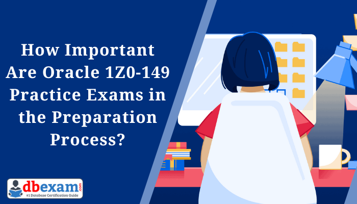 A student taking the Oracle 1Z0-149 practice exam on a laptop.