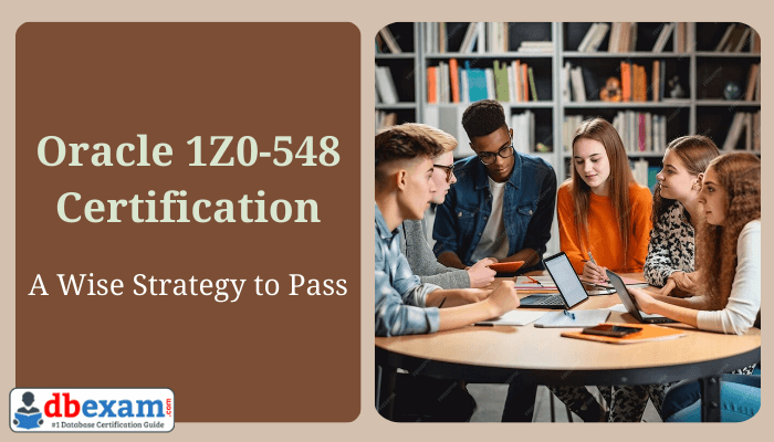 Study group discussing on Oracle 1Z0-548 exam.