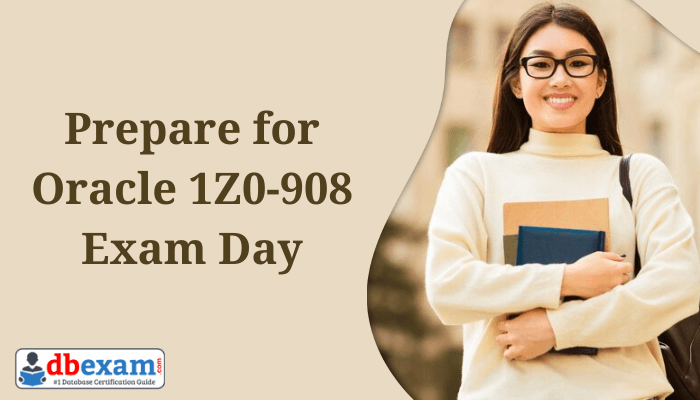 Smiling student holding books, ready to prepare for Oracle 1Z0-908 exam day.