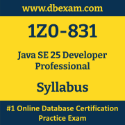 1Z0-831 Syllabus, 1Z0-831 Latest Dumps PDF, Oracle Java SE 25 Developer Dumps, 1Z0-831 Free Download PDF Dumps, Java SE 25 Developer Dumps