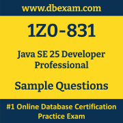 1Z0-831 PDF, 1Z0-831 Dumps PDF Free Download, 1Z0-831 Latest Dumps Free PDF, Java SE 25 Developer PDF Dumps